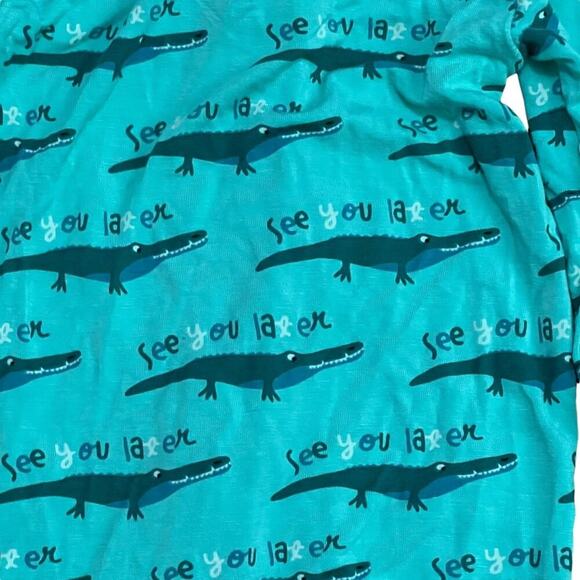 Kickee Pants Print Bamboo Print Footed Glass Later Alligator Unisex 9-12 Months - Picture 2 of 4